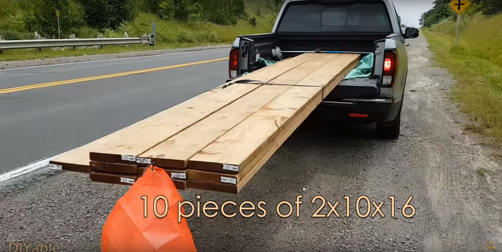 How to transport 16 feet (2x10x16) lumber using a mid size pick up