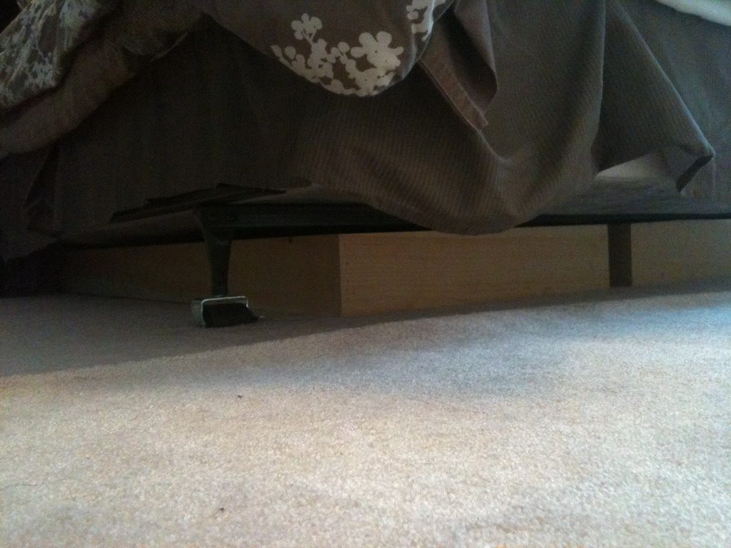 DIY wood project – Blocking cats from hiding under the bed ...