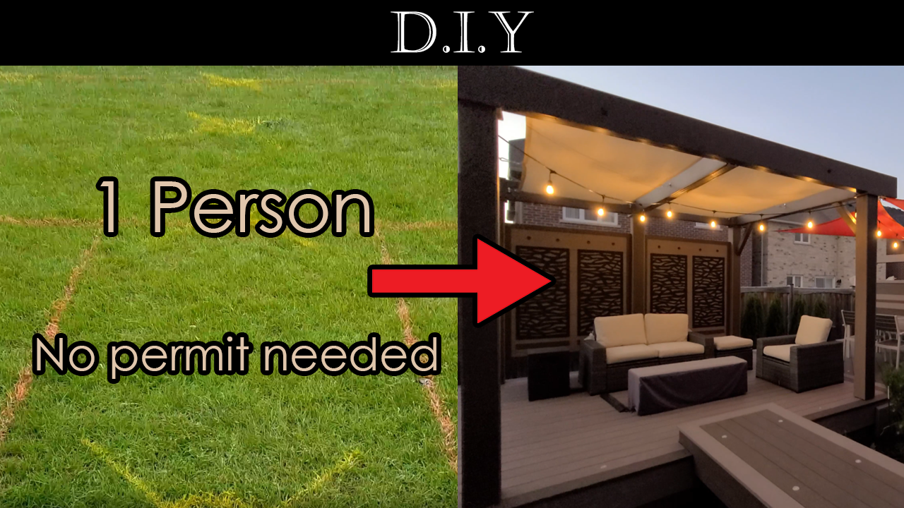 How to build modern deck and pergola using Azek with no permit needed