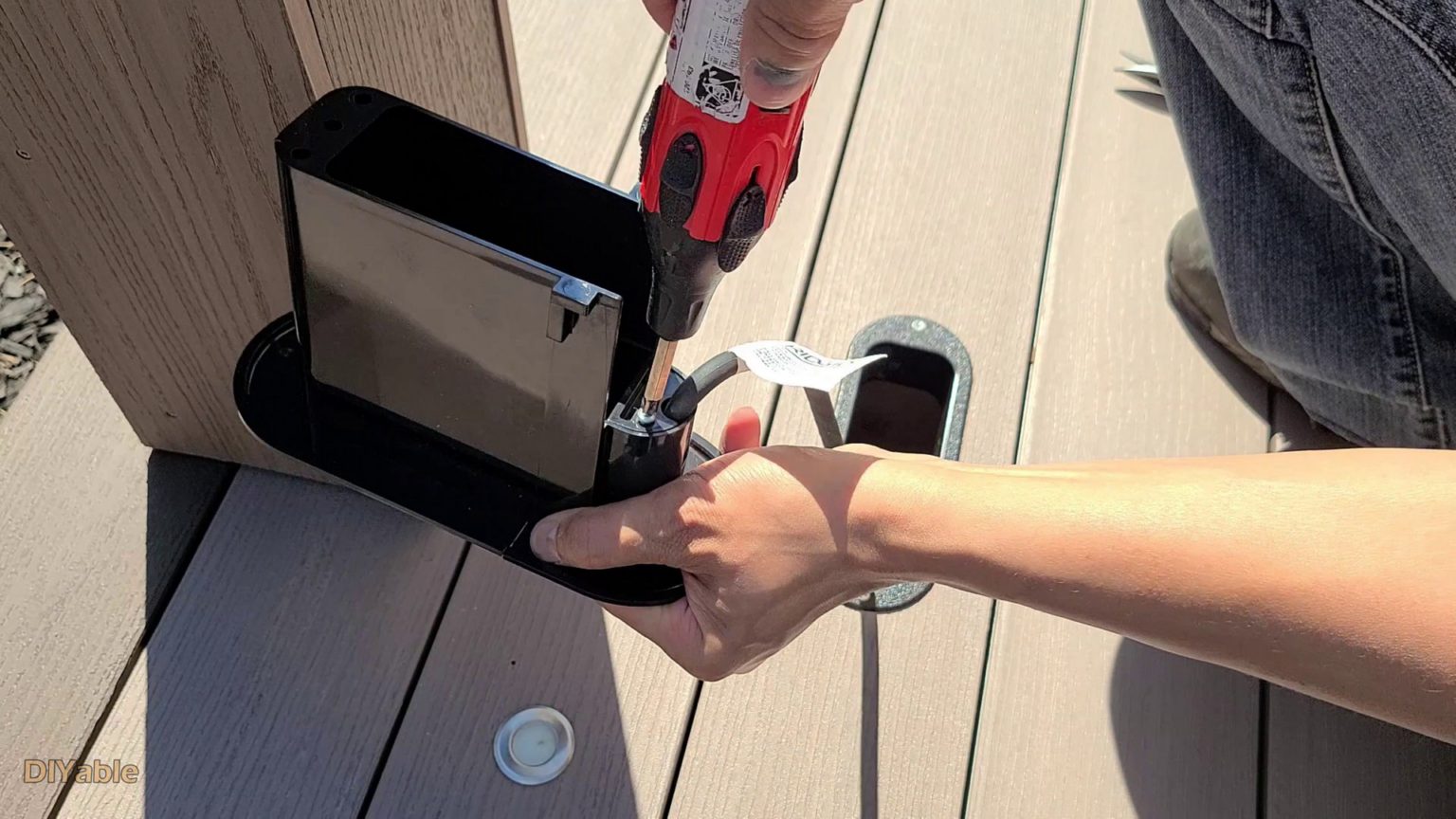 How to install electrical outlet on a deck? No Wiring Needed